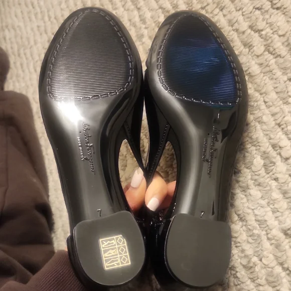 Salvatore Ferragamo Black Jelly Ballet Flats Size 7